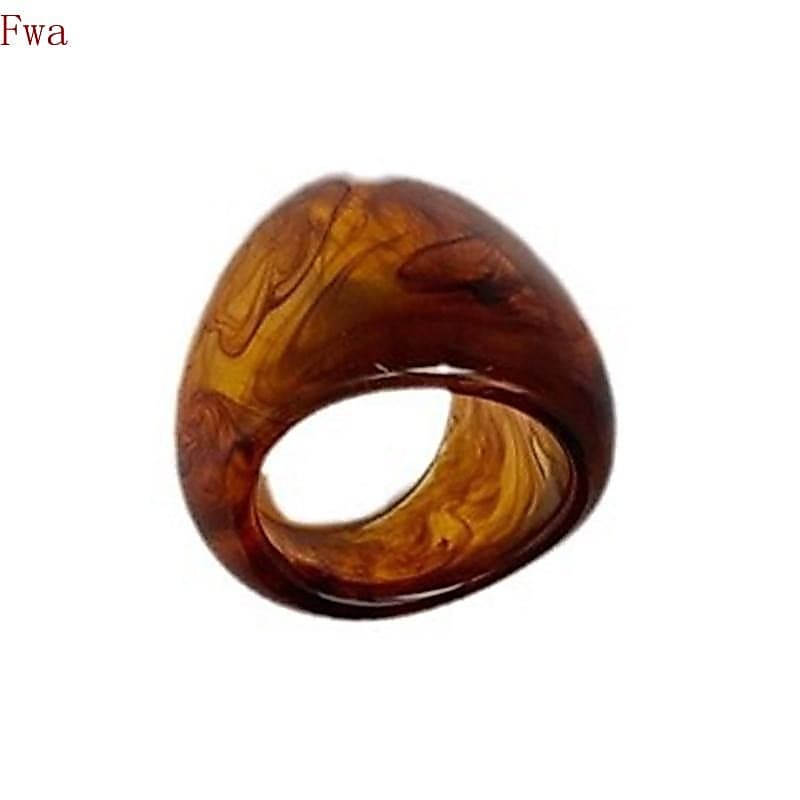 Anel Resina Marrom Elegante Fwa , Adorno Para Abraçam A Individualidade