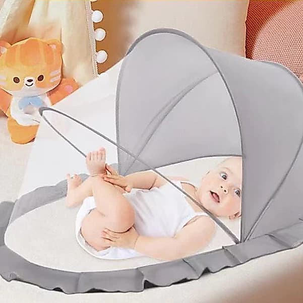 Berço Mosquiteiro de Bebê Criança Tenda Cercadinho Para Cama Portátil Retrátil Rede 125x65x65cm