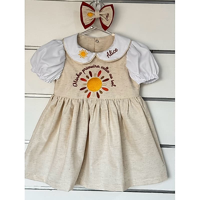 vestido infantil volta ao sol, vestido bebê,conjunto gêmeos, kit gêmeos