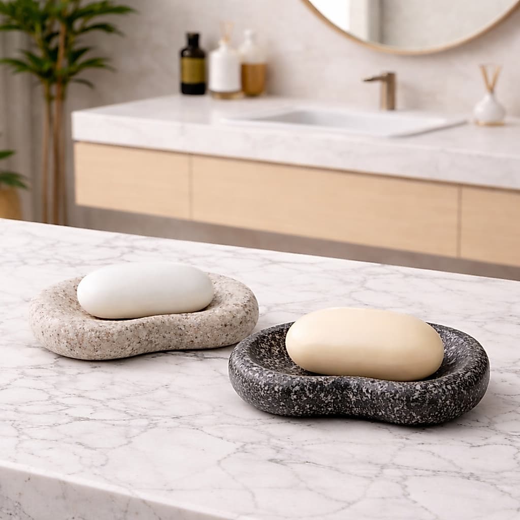 Saboneteira Mármore Antimofo Lavabo Natural Luxo Porta Sabonete Banheiro Decorativo Banheiro Spa
