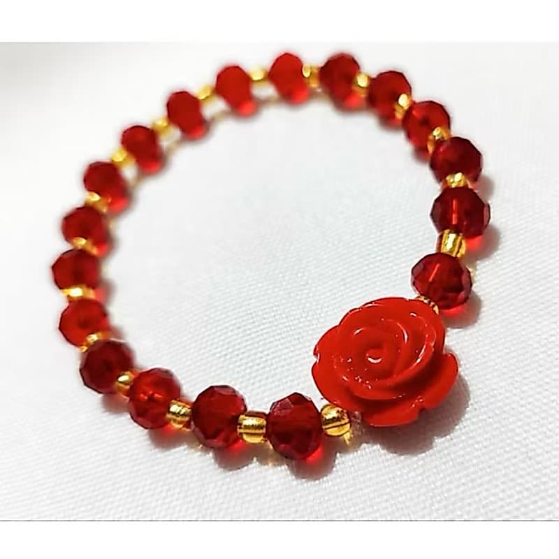 Pulseira Pombagira Rosa Espiritual | Amuleto de Proteção | Umbanda Candomblé | Fio de Conta | CRUZADA | AXE | ASE