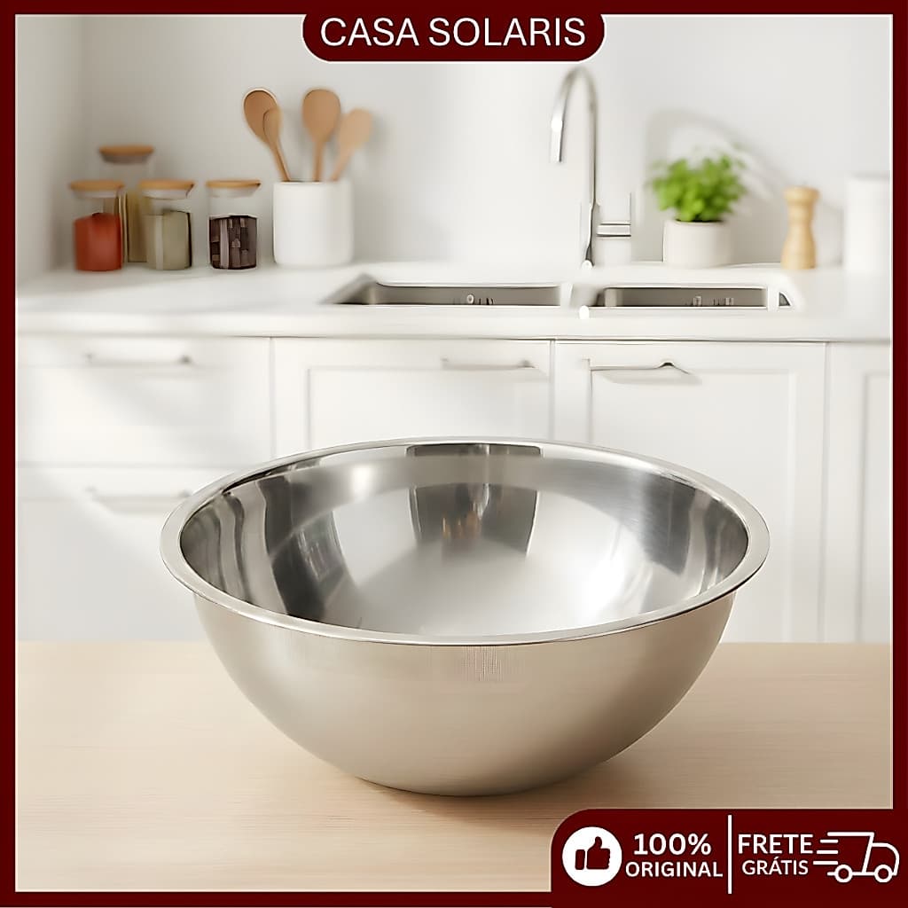 Bacia Bowl Multiuso Profissional em Aço Inox