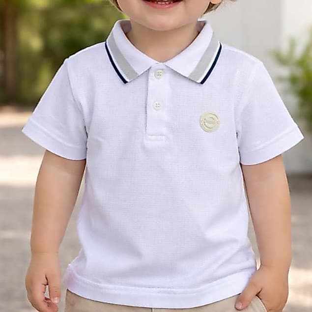 Camisa Polo Infantil Menino Manga Curta Tecido Premium Estilo Casual Juvenil