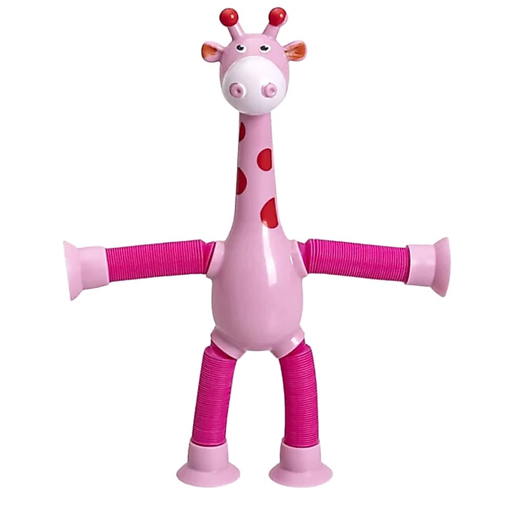 Girafas Estica e Gruda Pop It Tubo com Luz Ventosa Brinquedo Presente para Crianças