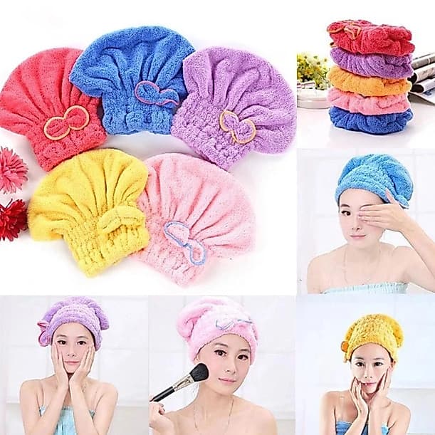 Kit 1/3/6 Touca para seca cabelo Mágica Touca de Banho Absorvente Toalha de Microfibra
