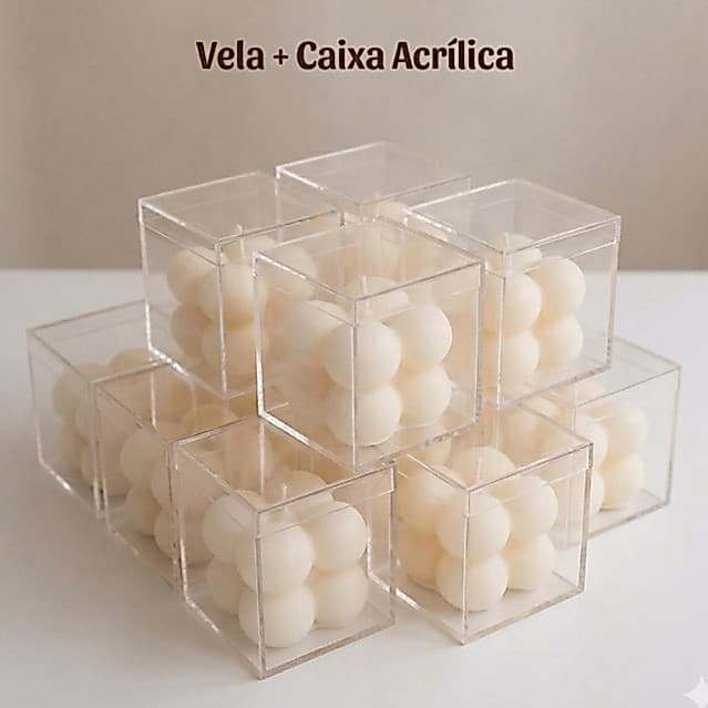 100 Velas Lembrancinha Mini Bubble 35g Vela Aromática Cera 100% vegetal Cor natural / cru