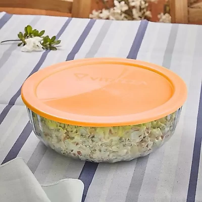 Pote de Vidro 750ml com Tampa Hermética – Ideal para Saladas, Frutas e Conservação