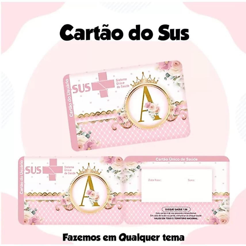 Cartão do SUS personalizado QUALQUER TEMA