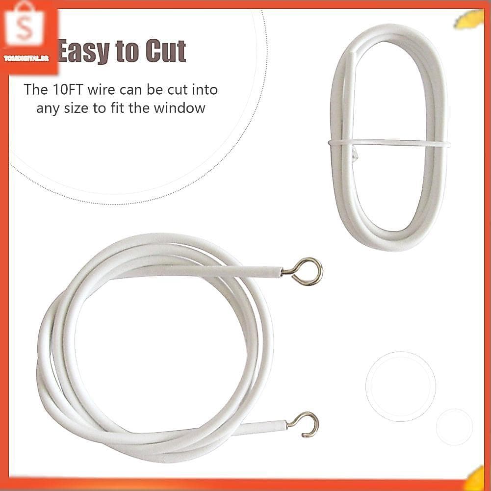 tomdigital.br Fio de cortina XIXIAN 10FT com 4 ganchos DIY Rod Picture Pendurado Cord
