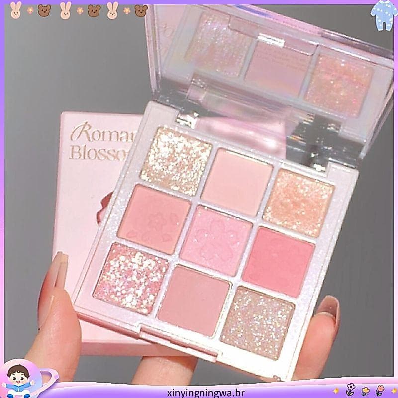 Loja em promoção Maquiagem para olhos pêssego Motim Strike!Sakura série limitada paleta de sombras de nove cores fosco p