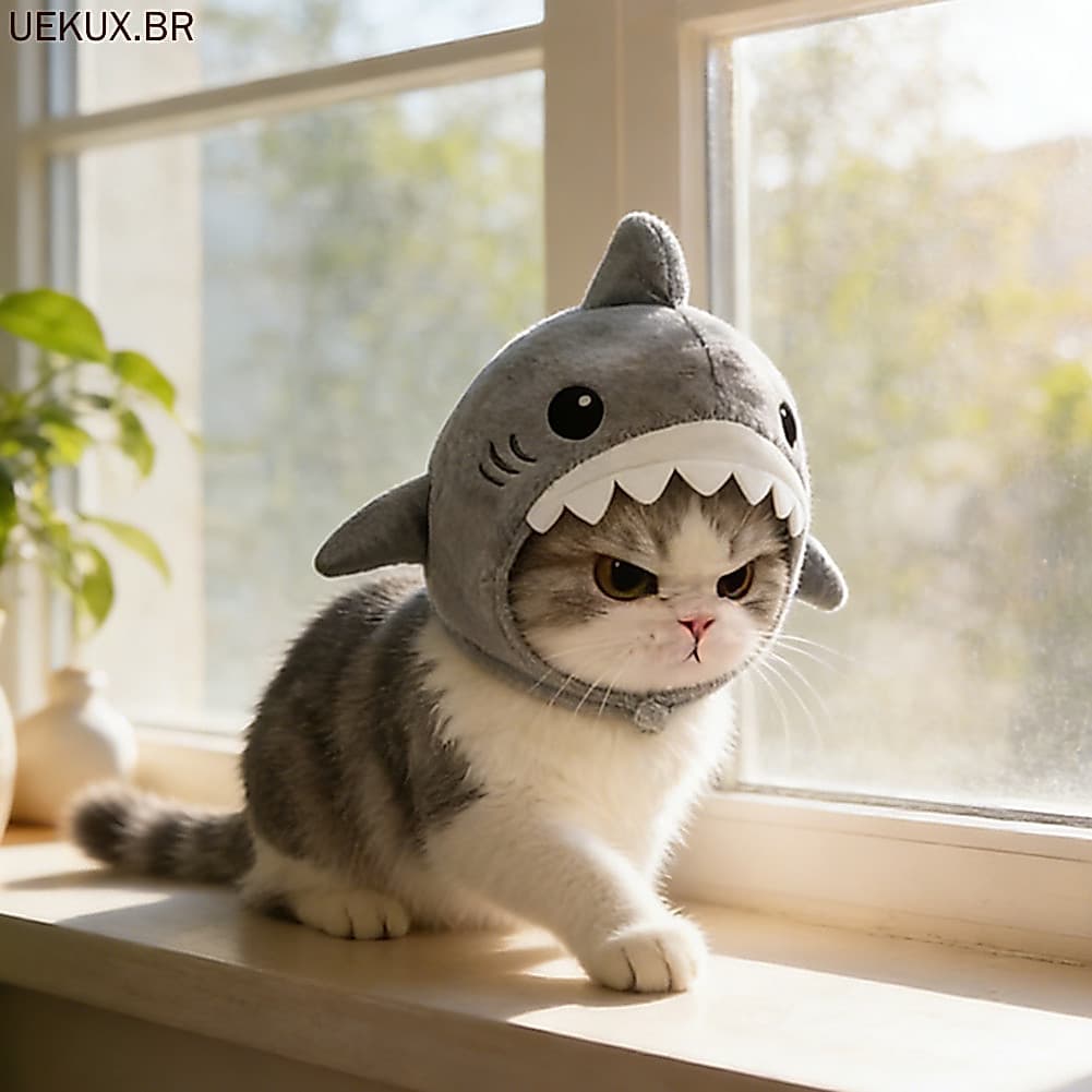 Chapéu Em Forma De Tubarões Para Animais De Estimação , Cachorro E Gato , Fantasia Fofos , Acessório Engraçado De