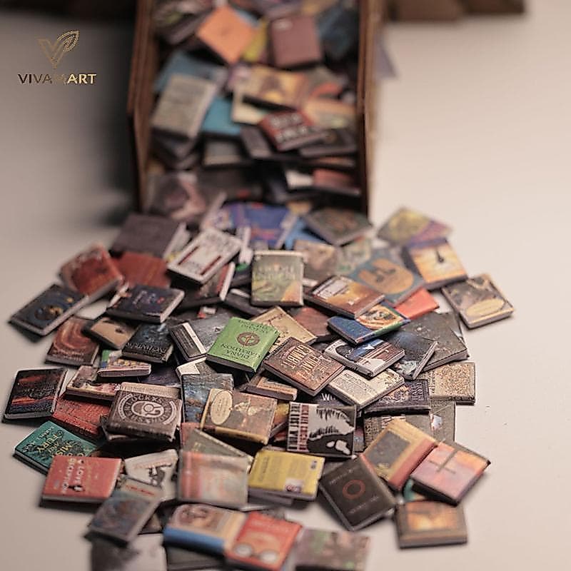 Vivamart 200 Peças Miniaturas Casa De Boneca Livros Ansiedade Estante Acessórios Mini Para Decoração Bonecas Em Miniatur