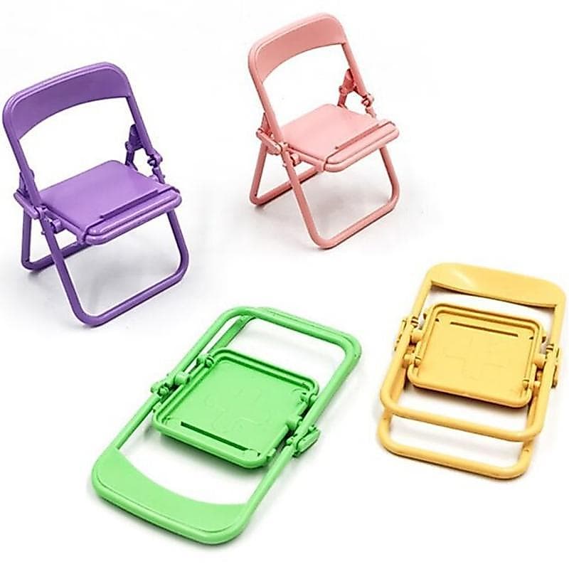 Cadeira Dobrável Criativa Suporte De Telefone De Mesa Macaron Cor Fezes Pingente Portátil Preguiçoso