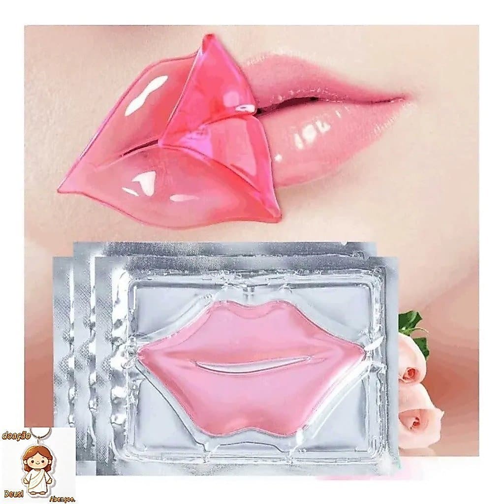 10 Máscaras Hidratante Labial Boca com Colágeno Nutrição Lábios