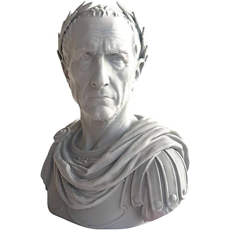 Busto Imperador Júlio César Roma Antiga Escultura Líder Romano Impressão 3D PETG Premium Decorativa