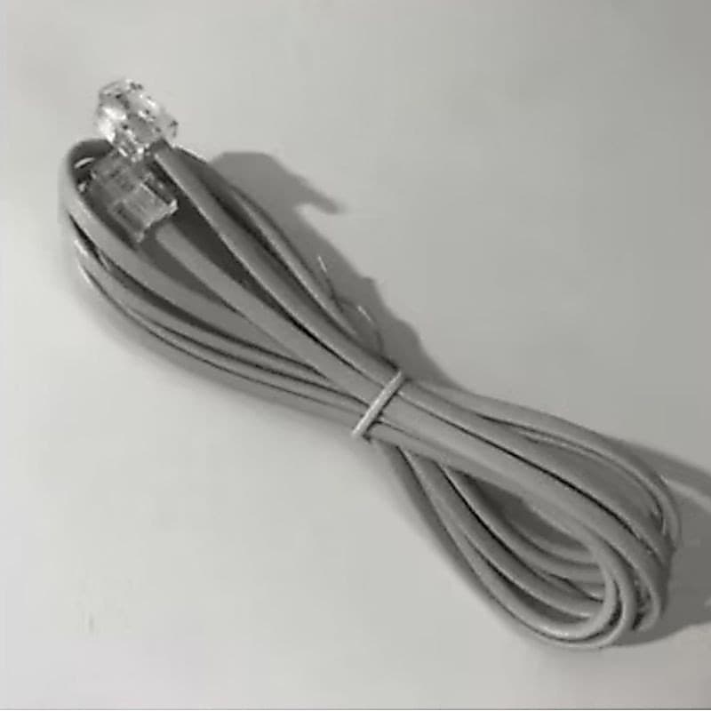 Fio De Telefone 2 Metros C/ Plug 2 Vias Cinza