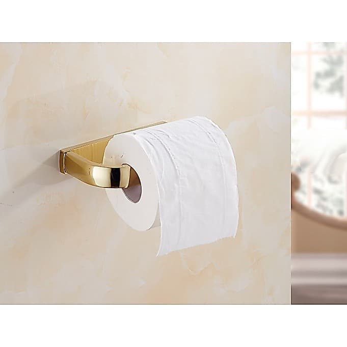 Latão Dourado Banheiro Suporte De Papel Higiênico Fixado Na Parede Rolo Barra Tecido Rack 2ba848