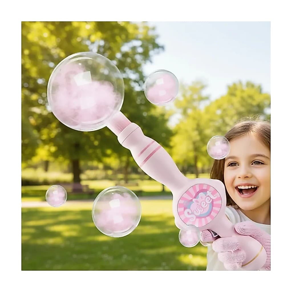 Brinquedo Bolha De Sabão Com Fumaça Rosa Arminha Lançadora De Bolha Com Fumaça E Som Top