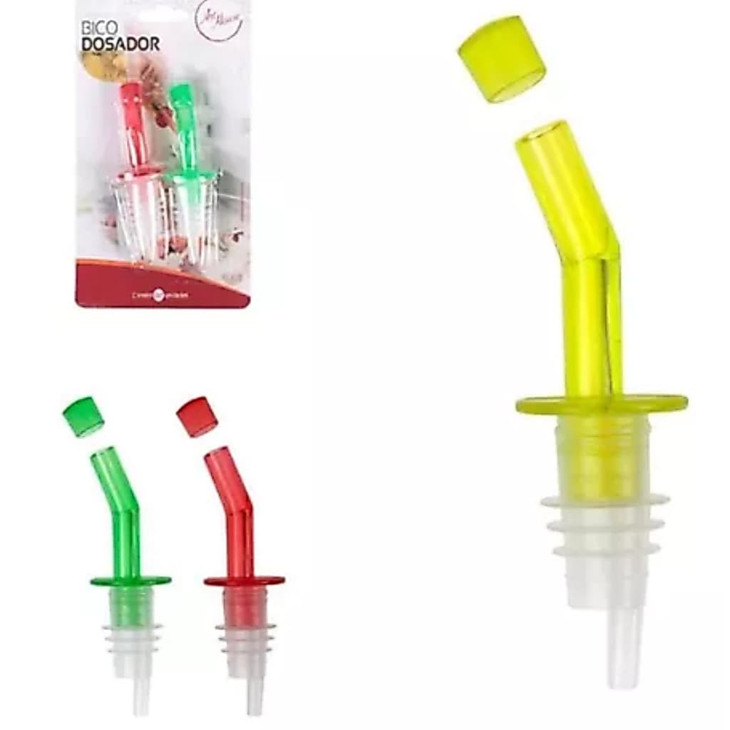 Kit 2 Bico Dosador Rolha Garrafa Bico Dosador Azeite Cozinha Organizador Bebida Pimenta Óleos