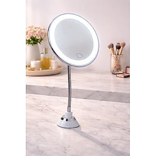 Espelho Redondo Iluminação LED 10x Zoom Maquiagem Profissional USB