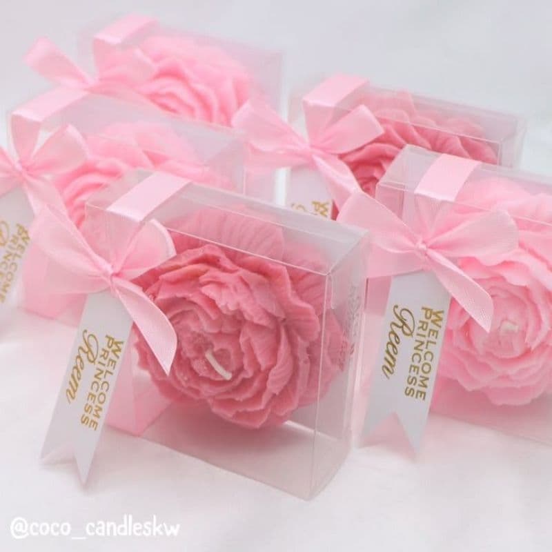 kit lembrancinha vela aromática peônia na caixa com TAG, lembrancinha para casamento, aniversário, 15 anos, personalizad