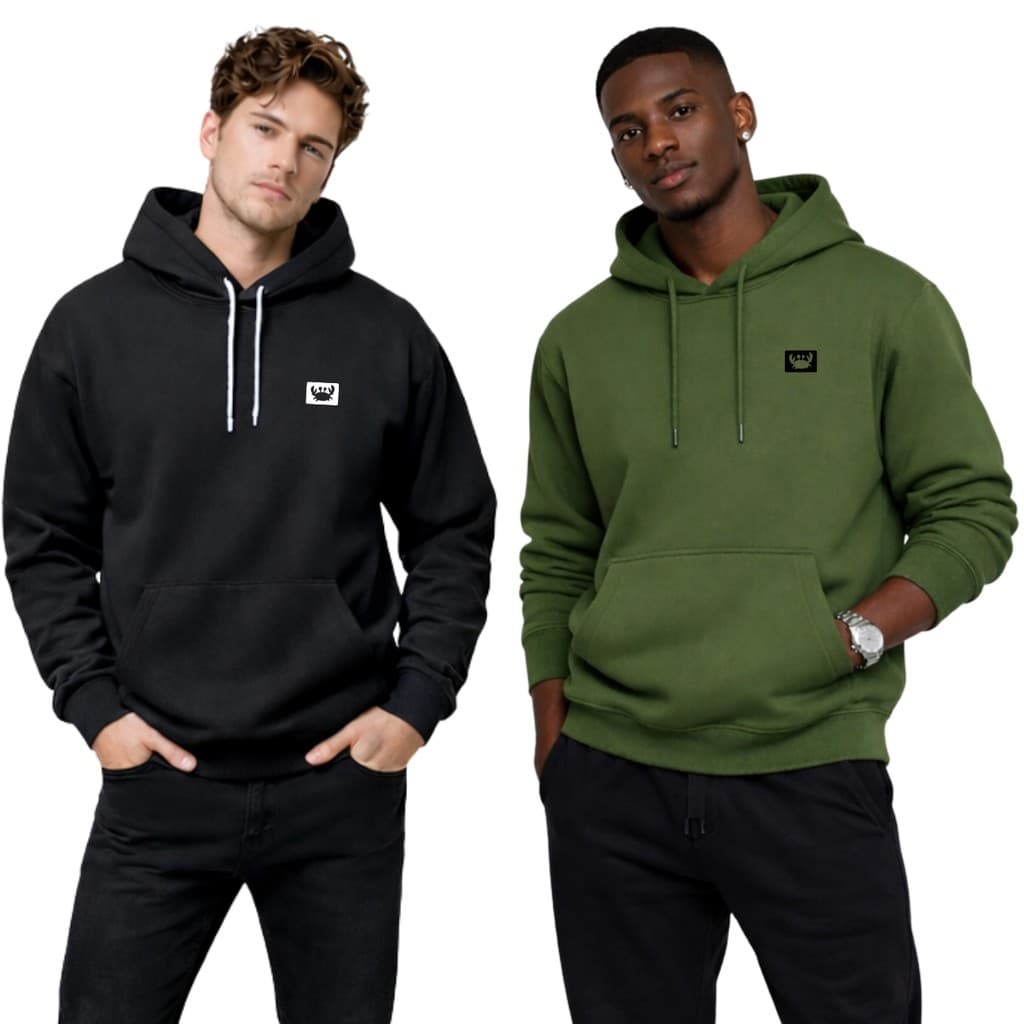 Kit 2 Blusas De Frio Moletom Fechado Com Capuz E Bolso Canguru Estampado Siri