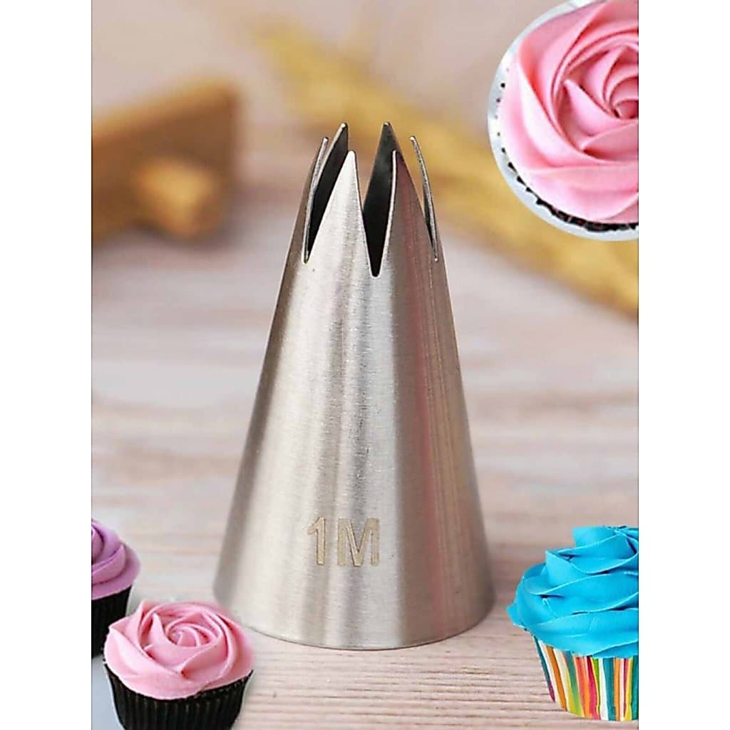 Molde de cozimento 1M rotativo rosa decoração bico reto 6 dentes coreano rosa bico creme escultura decoração bico