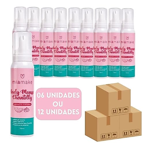 Caixa com 12 Unidades ou Kit com 6 Unidades Body Mousse Chantilly Com Fragância de Melância