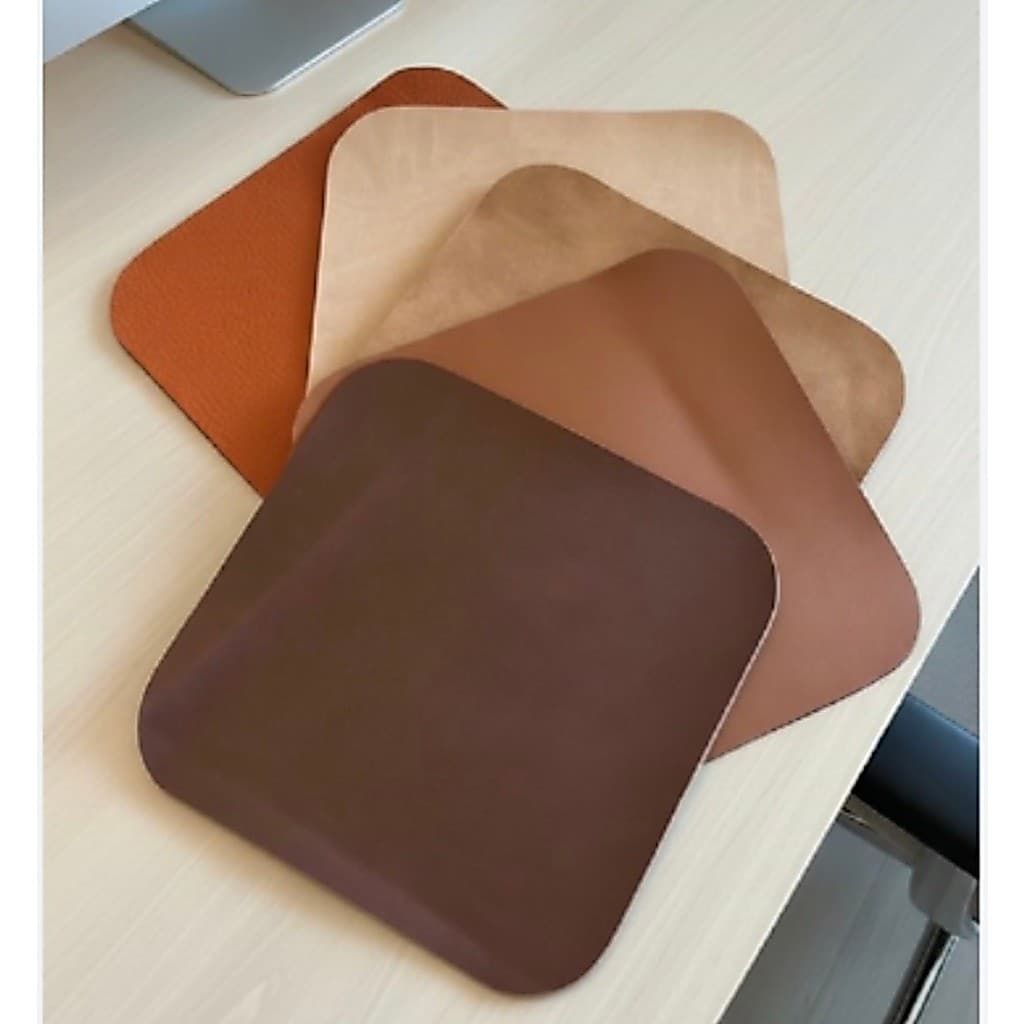 MousePad Slim Em Couro Sintético 20x20 cm  Cores Modernas