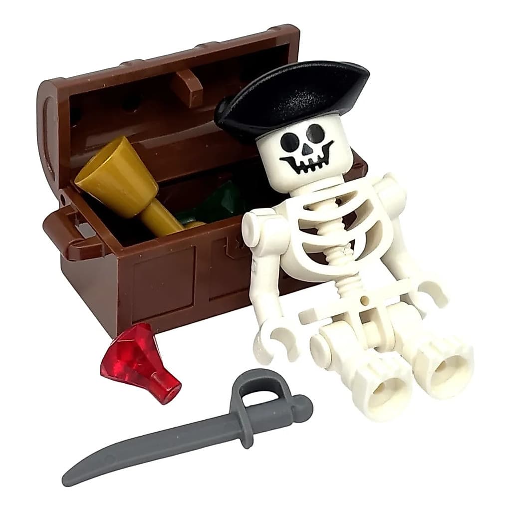 Lego Piratas Esqueleto Tesouro - Minifigura Boneco Original