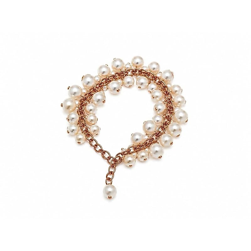 Pulseira Feminina Luxo com Pérolas e Corrente Dourada Ajustável Elegante Delicada para Festas e Presentes