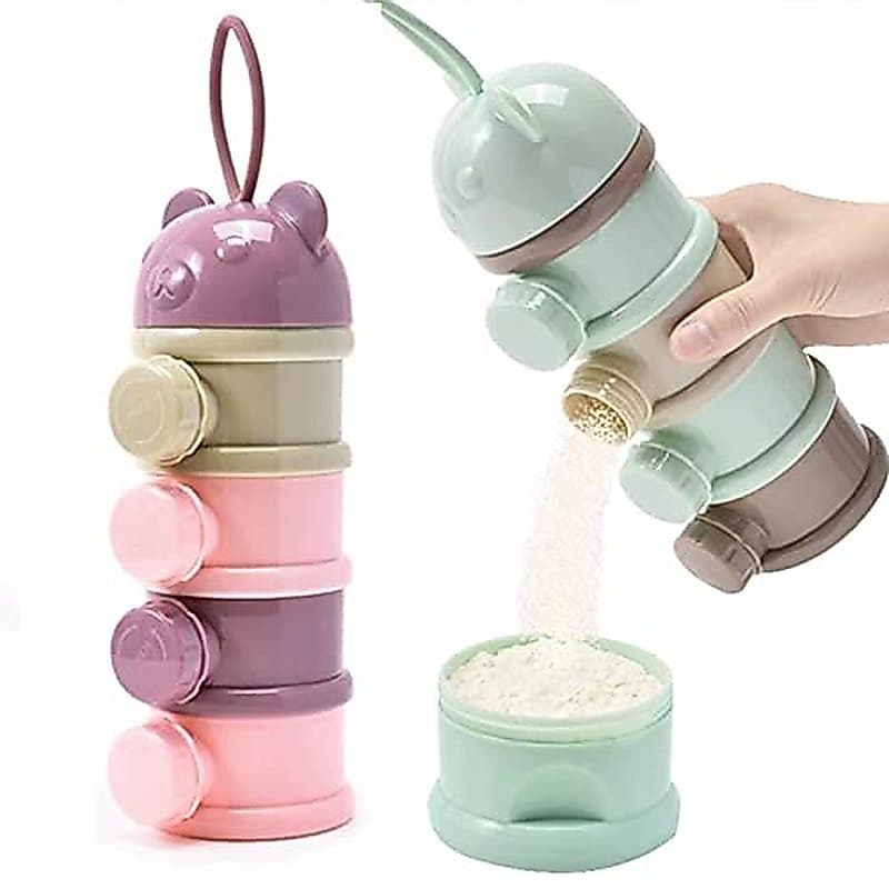 Dispensador De Leite Em Pó Para Bebê , 2 Peças , 4 Camadas , Recipiente De Fórmula Empilhável Viagens , Caixa Portátil D