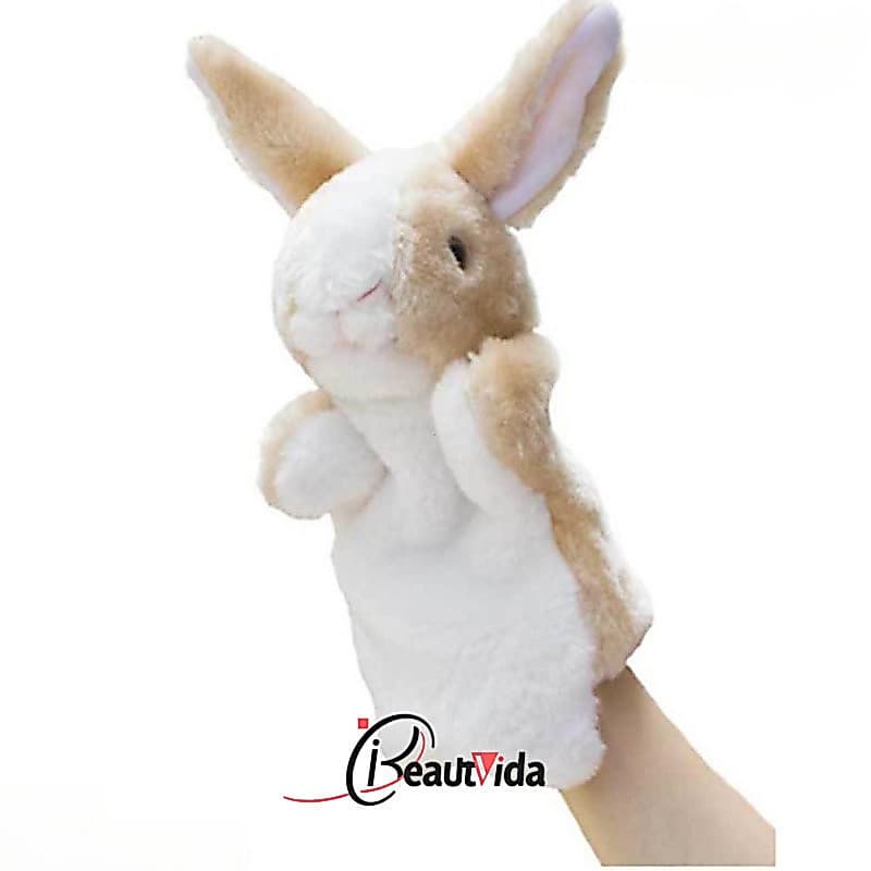 JENNIFERDZ1 Fantoche de mão de coelho, design de pelúcia, fofo, 8 cores, macio e educativo RW0S