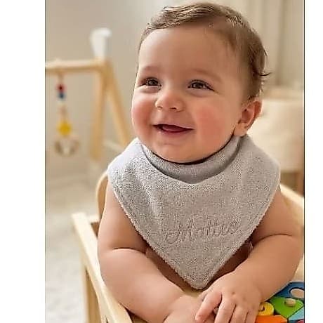 Babador bandana personalizado com nome/ atoalhado/ 100%Algodão/