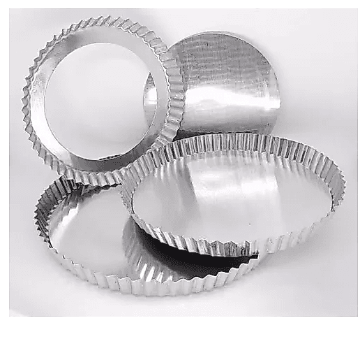 3 Formas Crespas com Fundo Removível Jogo com 3 Peças 18, 23 e 28cm  Para Tortas Quiches Canelada