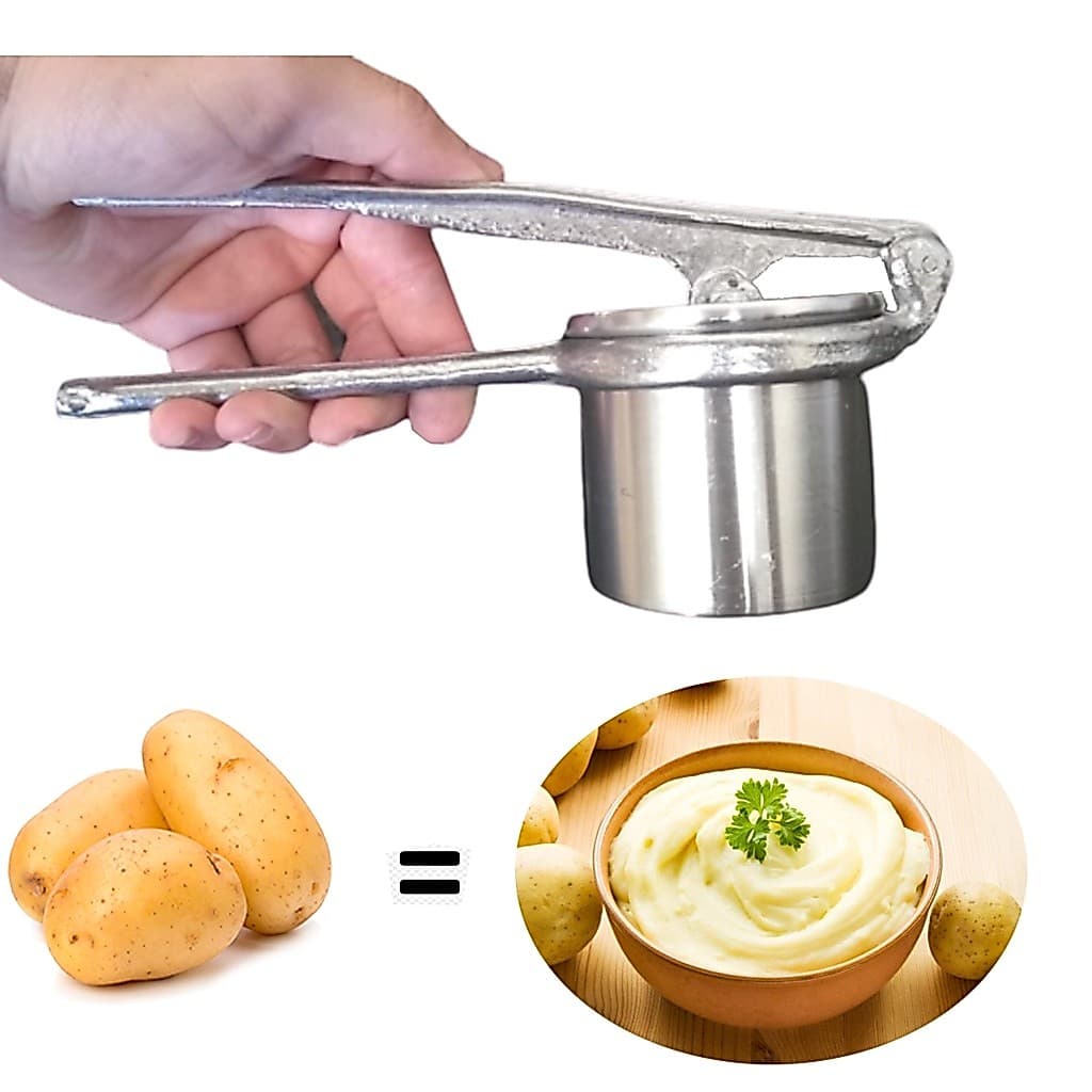 Espremedor Amassador Esmagador De Batatas Alumínio Com Caneca Polida