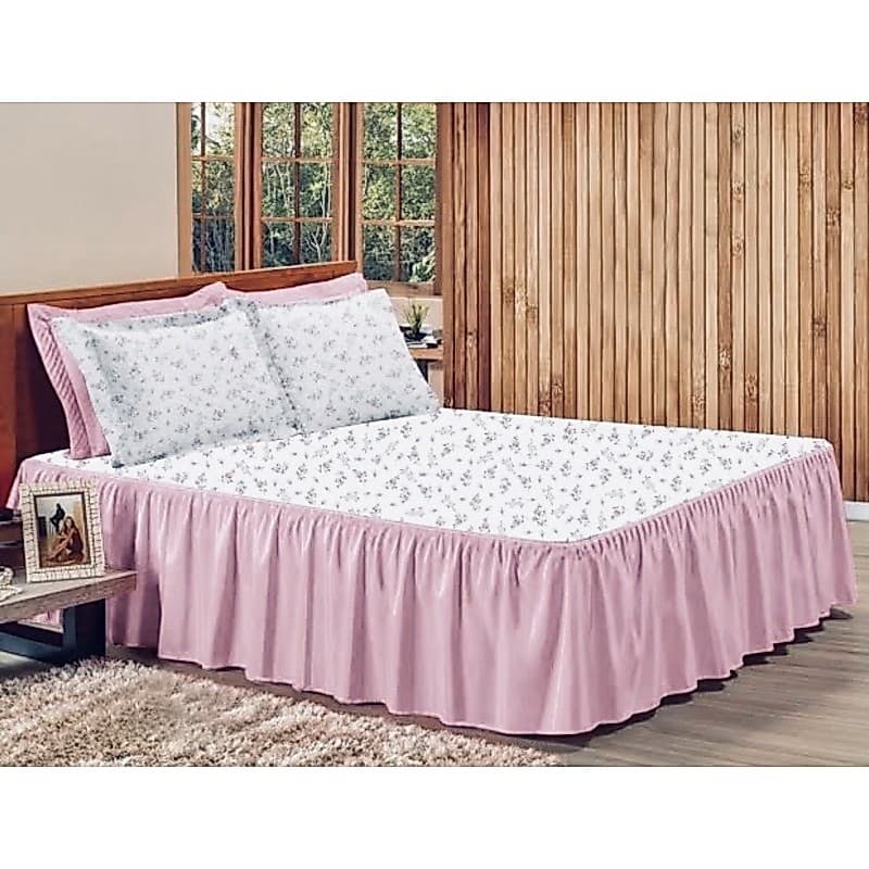 Colcha casal queen floral estampada