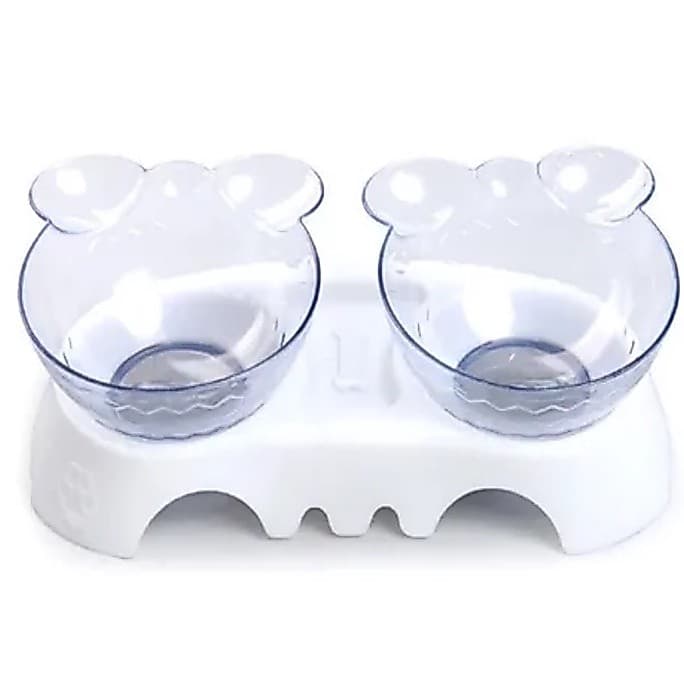 Comedouro Bebedouro Duplo Acrílico Elevado Gatos Ergonômico