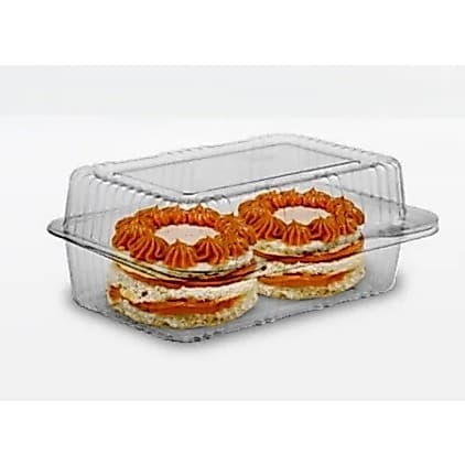 Embalagem 08 Bipack/ Packform/ Sanpack c/10 pote embalagem retangular com tampa articulada para bolos doces tortas e salgados