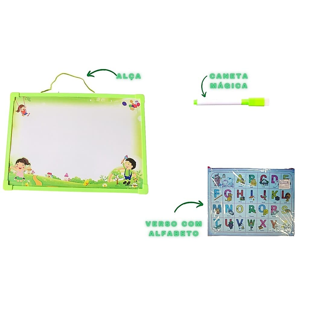 LOUSA MÁGICA INFANTIL-QUADRO BRANCO ESCREVE E APAGA KIDS-BRINQUEDO EDUCATIVO COU CANETA MÁGICA