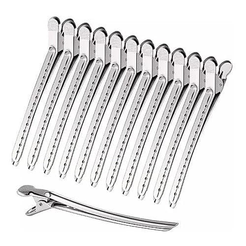 12 Clips Presilha D Bico Pato Metal Crocodilo Grampo Cabelo