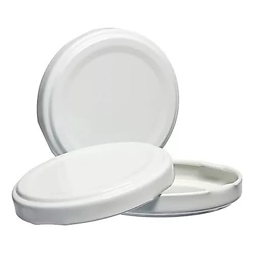 25 Tampas Para Pote Vidro De Conserva 85mm Branca Esmaltada