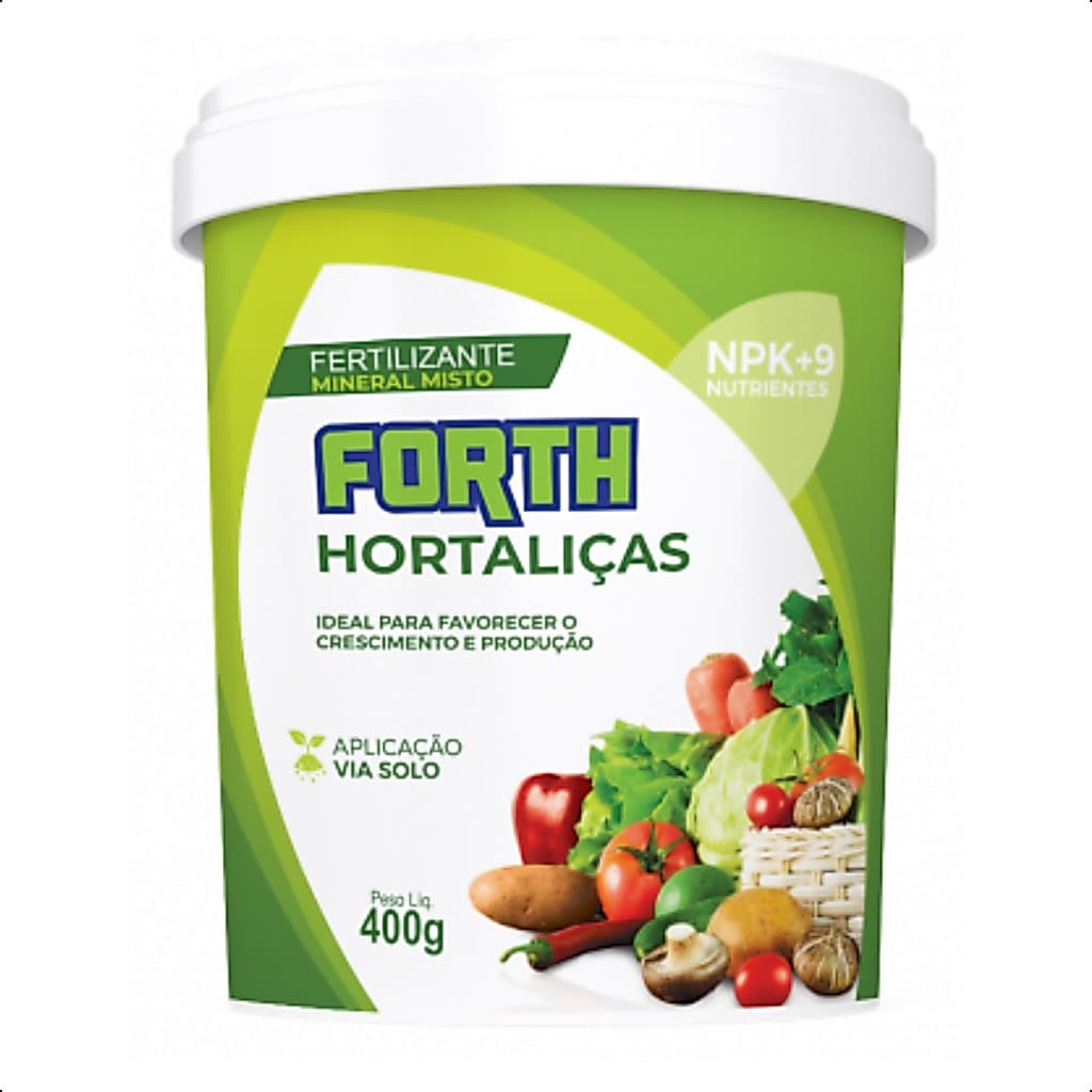 Adubo Fertilizante Forth Hortaliças Produção Crescimento Nutrição NPK+ 400 g