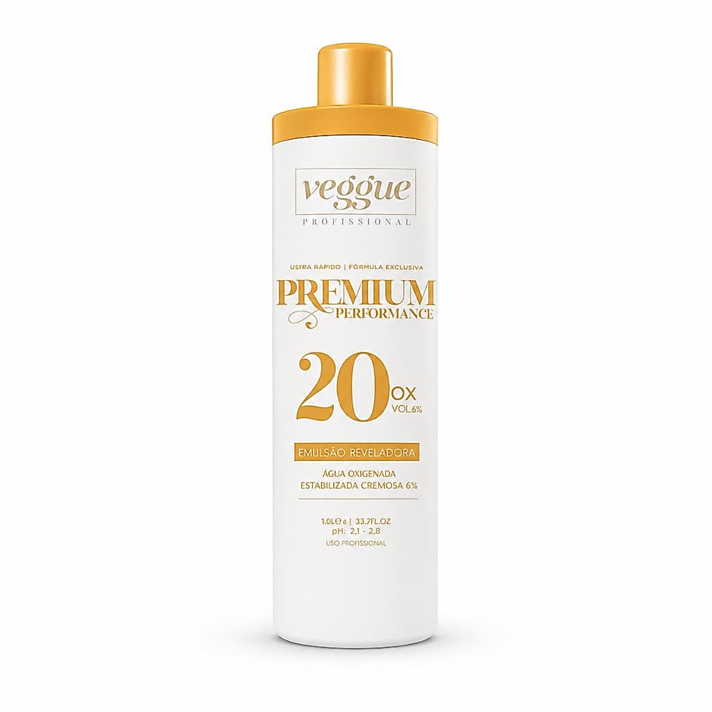 Água Oxigenada Premium 20 Volumes 900ml Veggue
