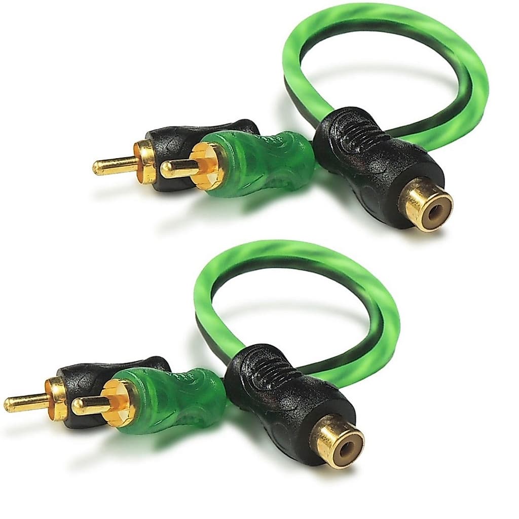 2 Cabos Y RCA Blindado 1 Femea 2 Machos Technoise 4mm Som Automotivo Slim Caixa Bob