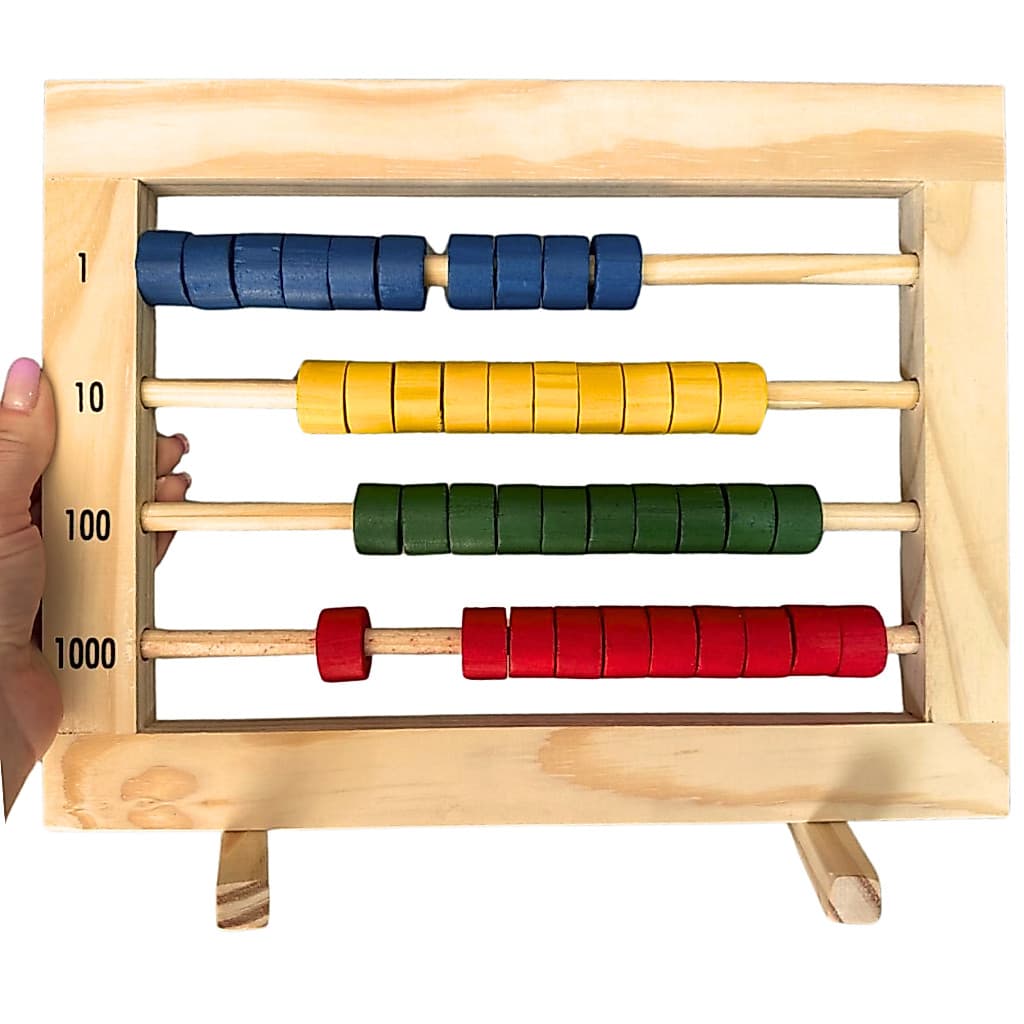 Ábaco Fechado Educativo Colorido de Madeira para Matemática Infantil - Contador Escolar | Toy Trade