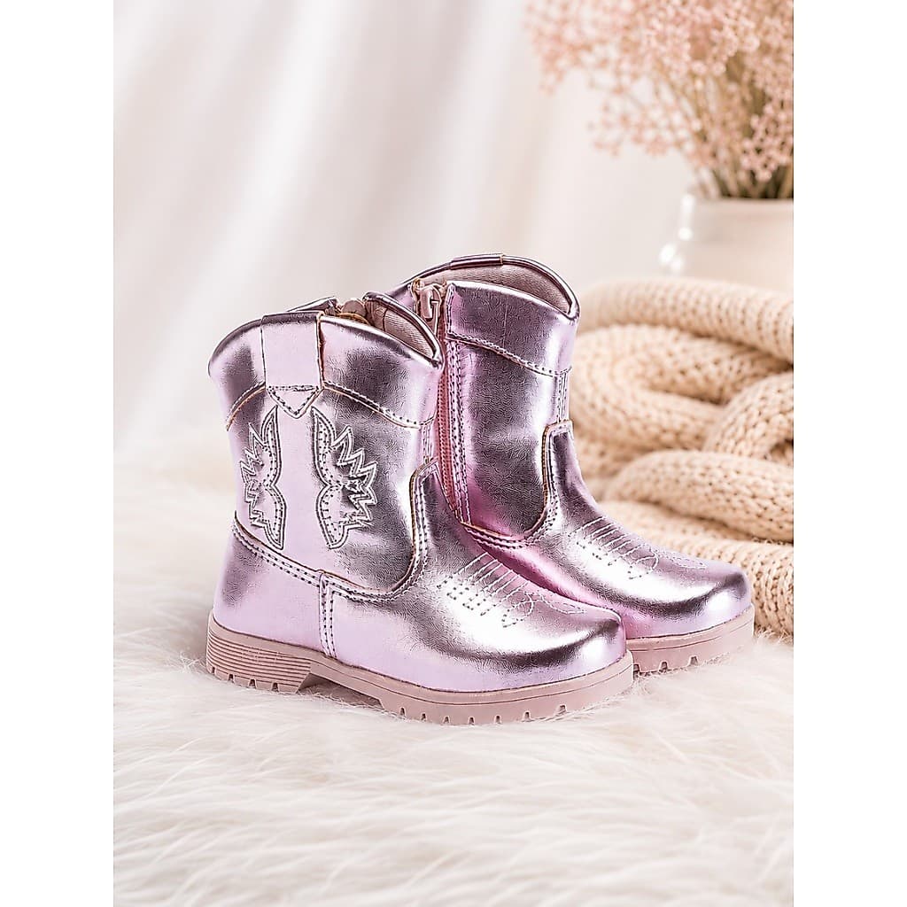 Bota Infantil Menina Country Texana Pequito Fashion Metalizada Boiadeira Bordados 72302