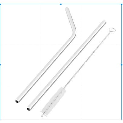 Kit Canudos Inox Reutilizável Com 3 Canudos
