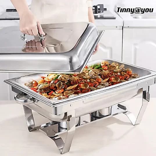 Rechaud Profissional Inox 12L com 1, 2 ou 3 Divisórias para Buffet Festas Eventos TINNY YOU