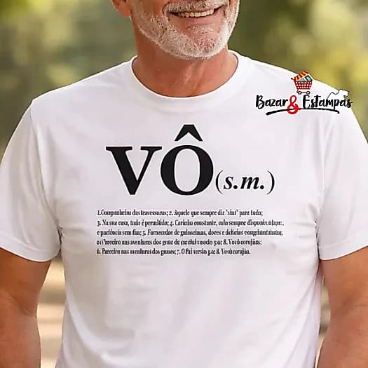 Camiseta Avô Vô Dicionário Significado Presente Dia do Avô Dia dos Pais